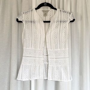 Gently used puff sleeve white lace camisol